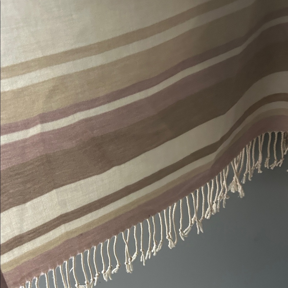 Abercrombie & Fitch Cream and Tan Fringe Shawl - Picture 5 of 5
